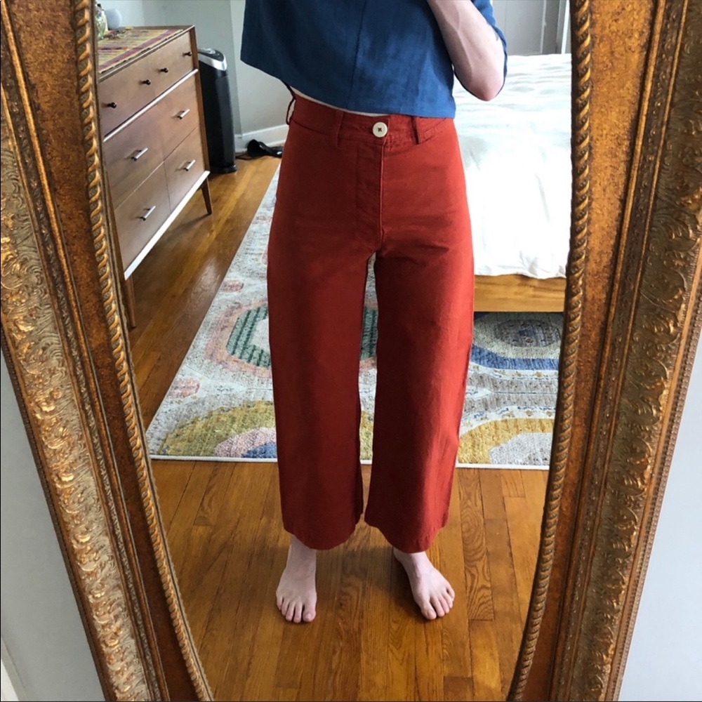 Jesse Kamm Red Wide Leg Pants - Picture 3 of 5